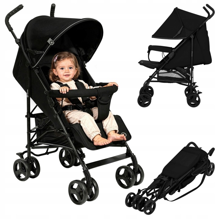 Lionelo Elia Βρεφικό Καρότσι Μπαστούνι Black Onyx