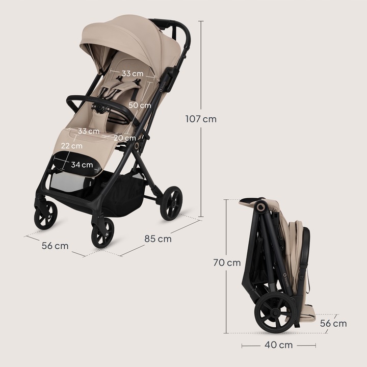 Lionelo Tansi Καρότσι Ταξιδίου Έως 22Kg Beige Sand