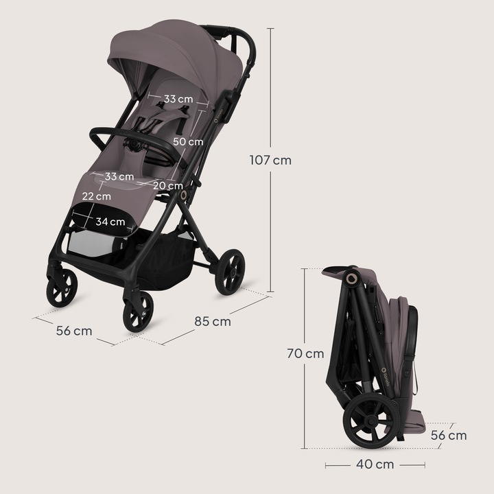 Lionelo Tansi Καρότσι Ταξιδίου Έως 22Kg Beige Taupe
