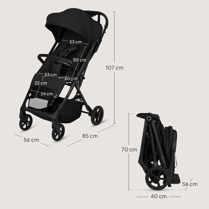 Lionelo Tansi Καρότσι Ταξιδίου Έως 22Kg Black Onyx