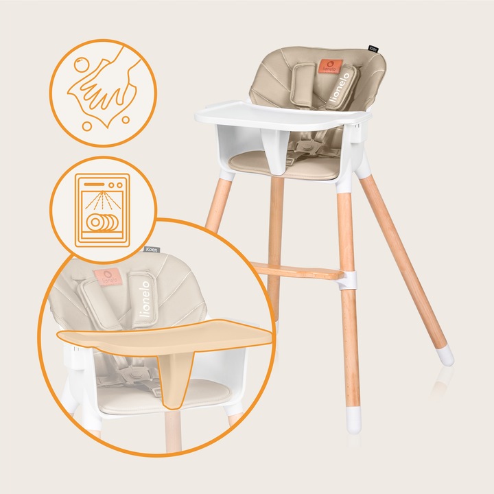 Lionelo Koen Καρεκλάκι Φαγητού 2 Σε 1 Beige Sand