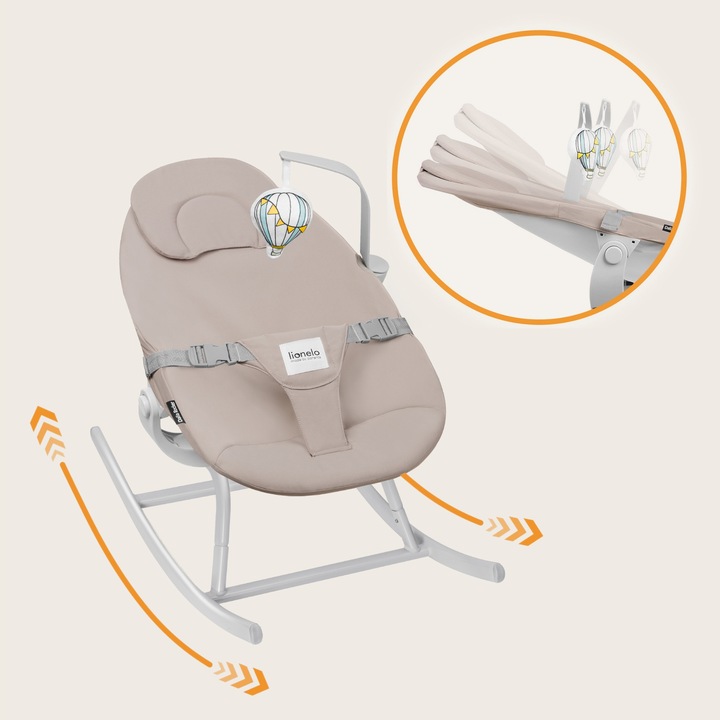 Lionelo Dalia Set Καρεκλάκι Φαγητού & Relax 4 Σε 1 Gray Stone