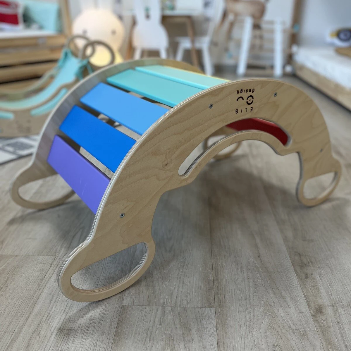 Elis Design Montessori Ξύλινη Κούνια 6 Σε 1 Smile Rainbow