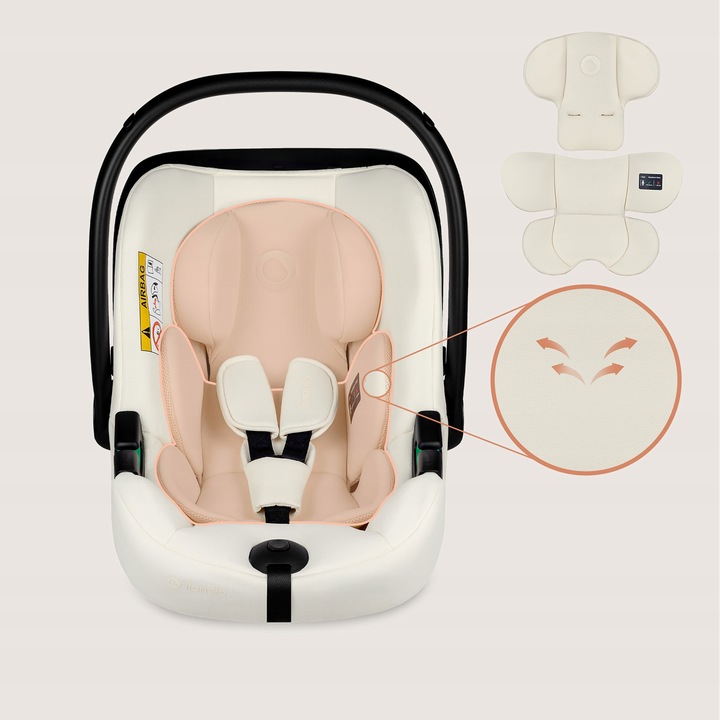 Lionelo Astrid Set Kάθισμα Aυτοκινήτου 40-87Cm I-Size & Βάση Isofix Beige Cream