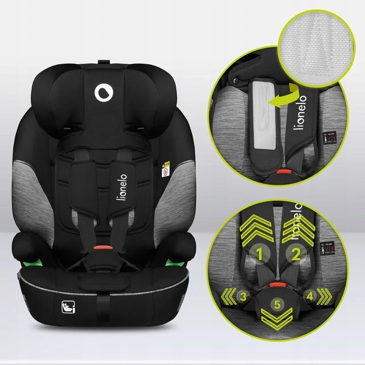 Lionelo Levi One I-Size Κάθισμα Αυτοκινήτου 9-36Kg Black Gray