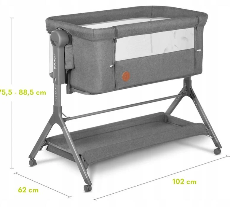 Lionelo Leonie Plus Λίκνο Συγκοίμησης Gray Silver