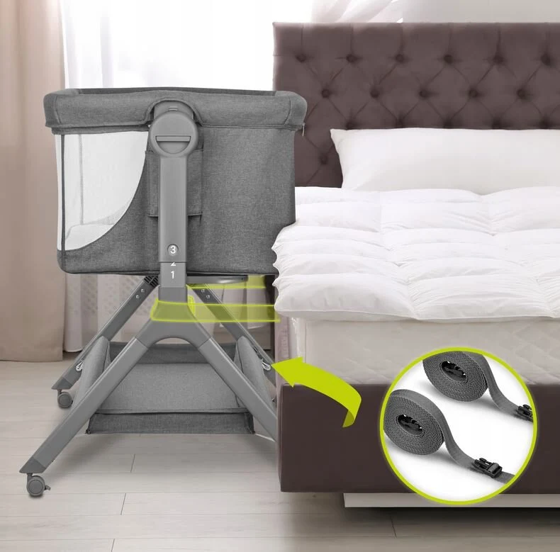 Lionelo Leonie Plus Λίκνο Συγκοίμησης Gray Silver