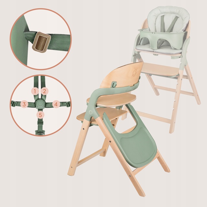 Lionelo Megan Καρεκλάκι Φαγητού 3 Σε 1 Green Wood