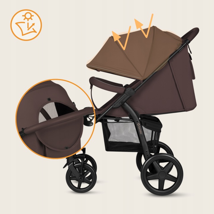 Lionelo Annet Plus Βρεφικό Καρότσι Έως 22Kg Brown Chocolate
