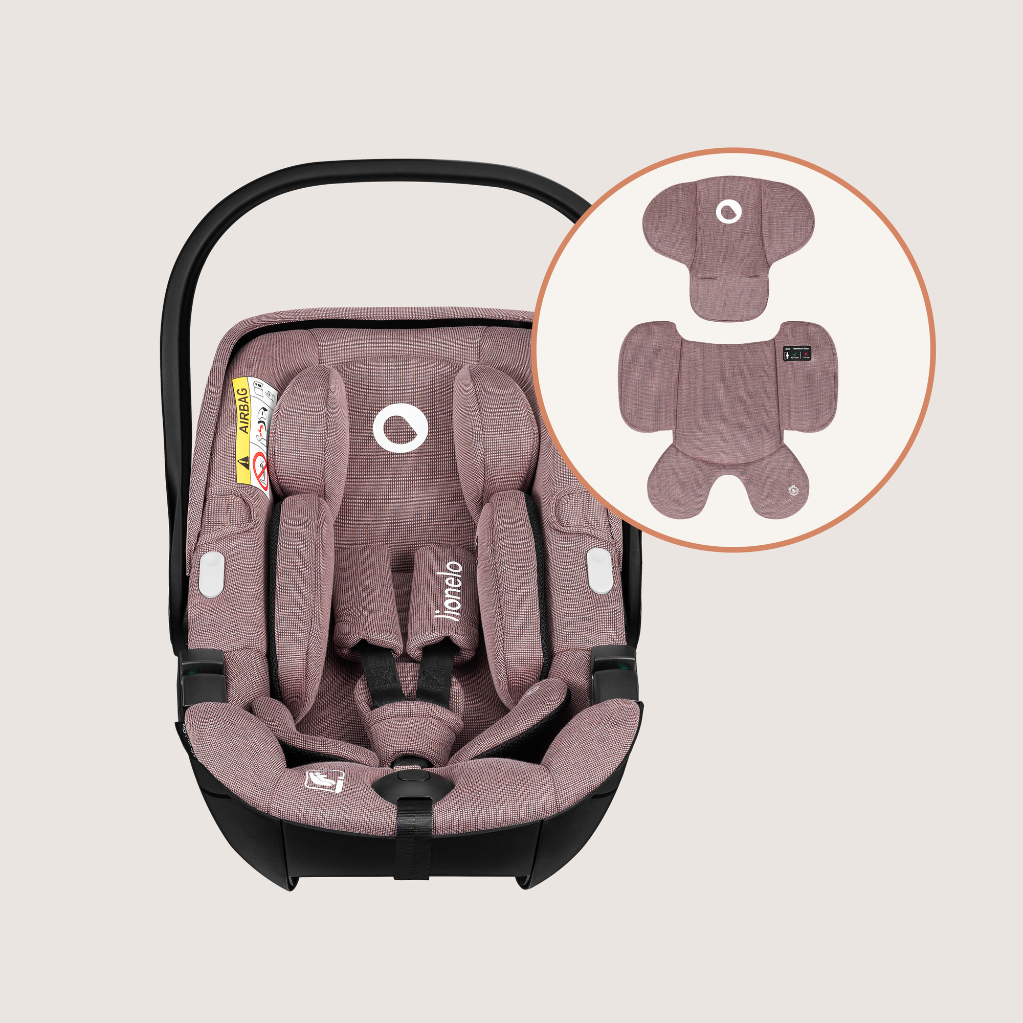 Lionelo Moxie I-Size Set Κάθισμα Αυτοκινήτου 40-87Cm & Περιστρεφόμενη Βάση Isofix Pink Mauve