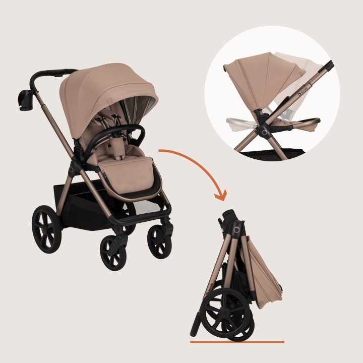 Lionelo Carmine Καρότσι Βρεφικό 3 Σε 1 Έως 22Kg Beige Sand