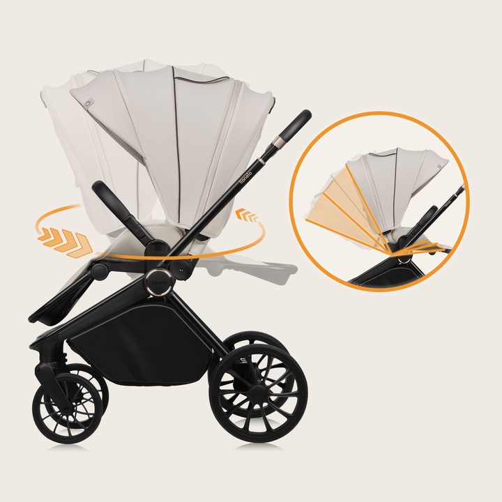 Lionelo Mika Plus Καρότσι Βρεφικό 3 Σε 1 Έως 22 Kg Beige Sand