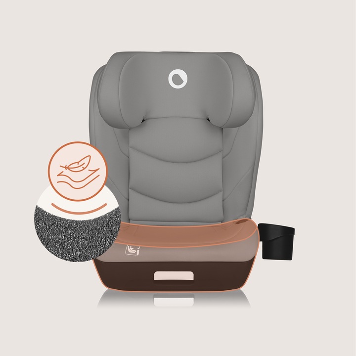 Lionelo Neal I-Size Isofix Κάθισμα Αυτοκινήτου 100-150 Cm Gray Concrete
