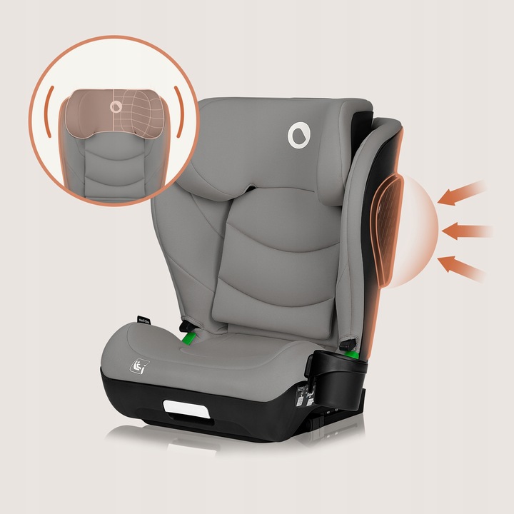 Lionelo Neal I-Size Isofix Κάθισμα Αυτοκινήτου 100-150 Cm Gray Concrete
