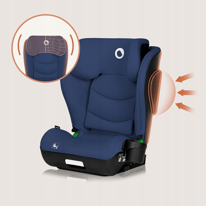Lionelo Neal I-Size Isofix Κάθισμα Αυτοκινήτου 100-150 Cm Blue Navy