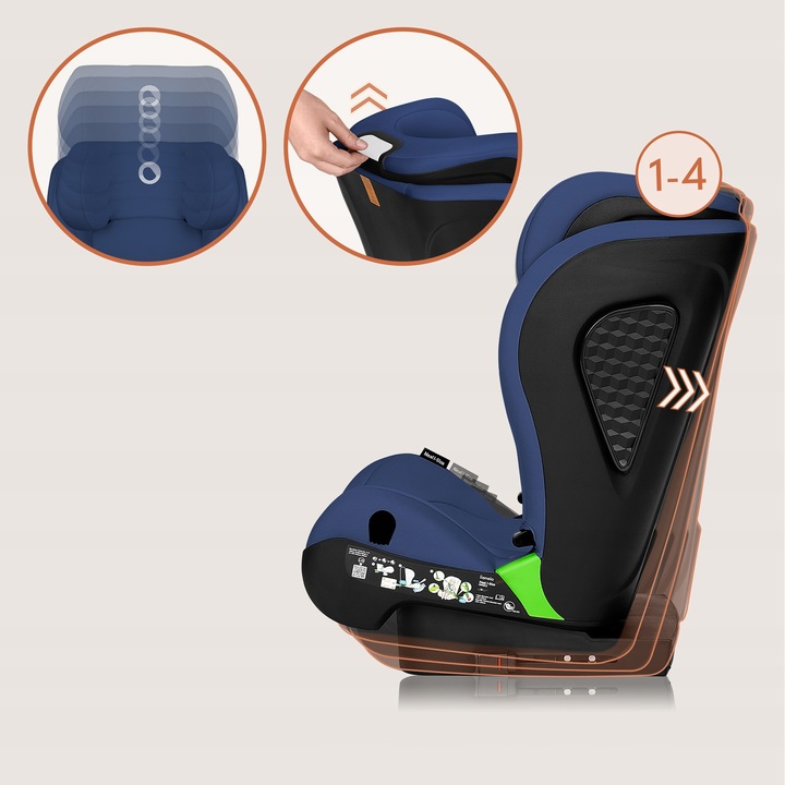 Lionelo Neal I-Size Isofix Κάθισμα Αυτοκινήτου 100-150 Cm Blue Navy