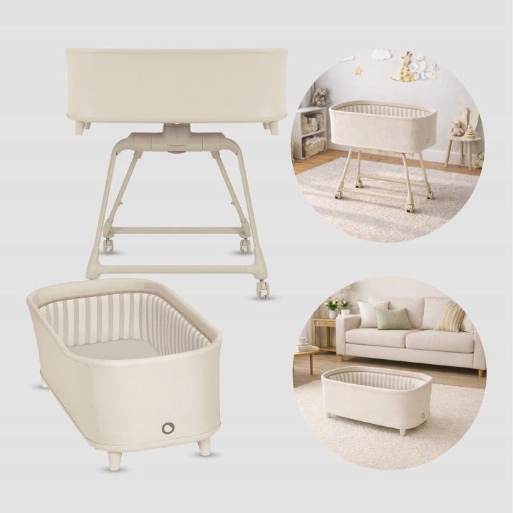 Lionelo Maddie Set Λίκνο-Ρηλάξ & Καρεκλάκι Φαγητού 3 Σε 1 Beige