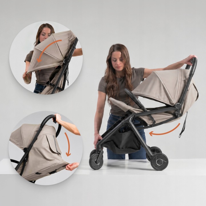 Lionelo Sia Flex Καρότσι Ταξιδίου 2 Σε 1 Έως 22Kg Beige Sand