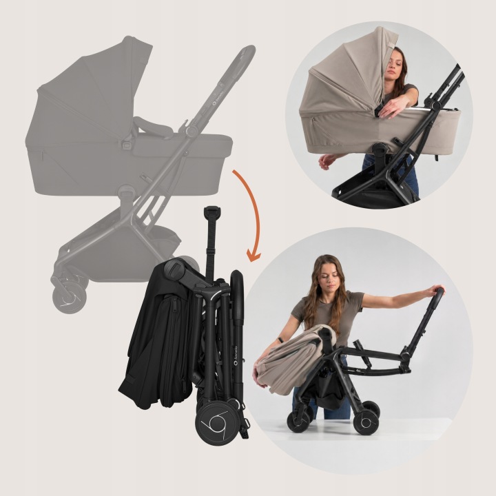 Lionelo Sia Flex Καρότσι Ταξιδίου 2 Σε 1 Έως 22Kg Black Onyx
