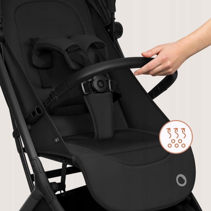 Lionelo Sia Flex Καρότσι Ταξιδίου 2 Σε 1 Έως 22Kg Black Onyx
