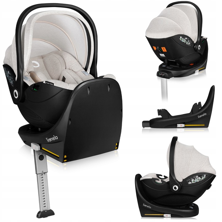 Lionelo Moxie i-Size set κάθισμα αυτοκινήτου 40-87cm & περιστρεφόμενη βάση isofix Black Carbon