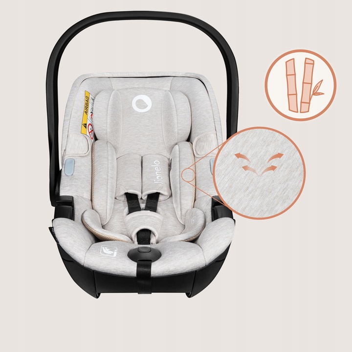 Lionelo Moxie i-Size set κάθισμα αυτοκινήτου 40-87cm & περιστρεφόμενη βάση isofix Black Carbon