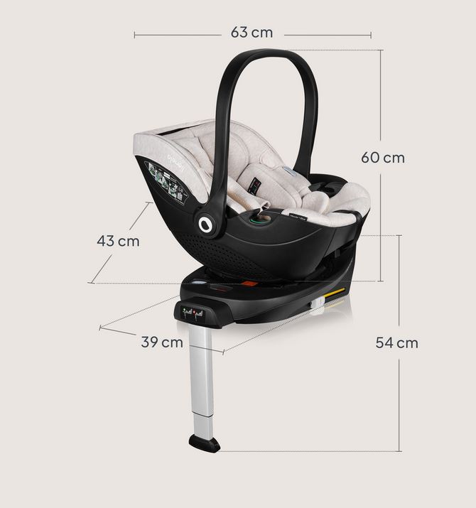 Lionelo Moxie i-Size set κάθισμα αυτοκινήτου 40-87cm & περιστρεφόμενη βάση isofix Beige Sand