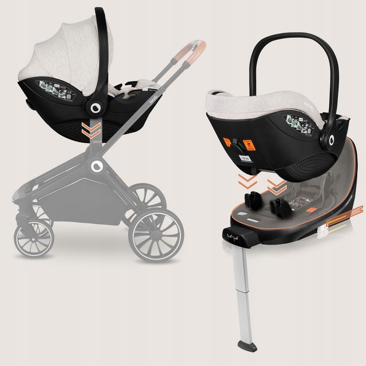Lionelo Moxie i-Size set κάθισμα αυτοκινήτου 40-87cm & περιστρεφόμενη βάση isofix Beige Sand