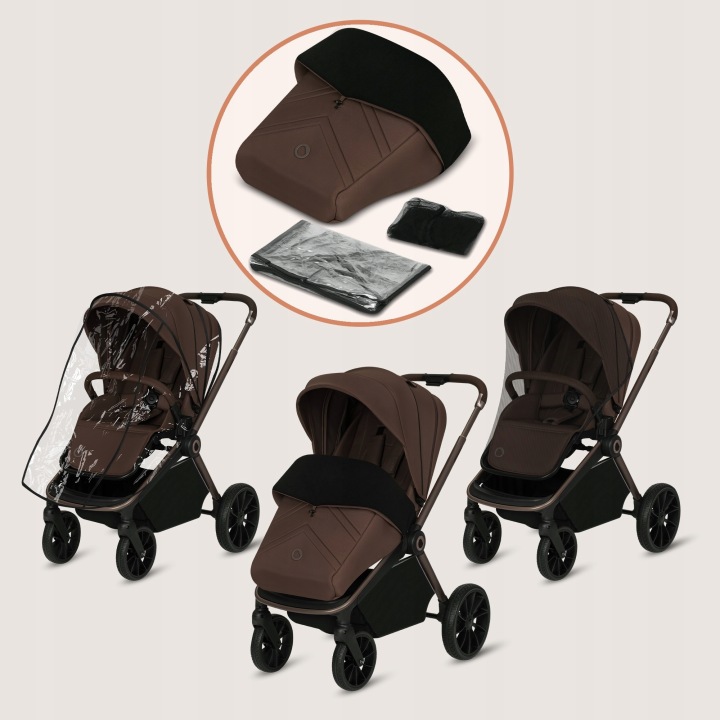 Lionelo Mika Plus Καρότσι Βρεφικό με Αναστροφή έως 22 kg Mocha Mousse