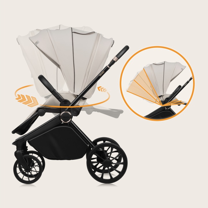 Lionelo Mika Plus Καρότσι Βρεφικό με Αναστροφή έως 22 kg Beige Sand