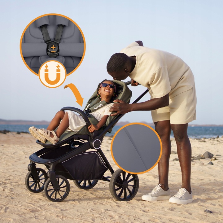 Lionelo Mika Plus Καρότσι Βρεφικό με Αναστροφή έως 22 kg Beige Sand