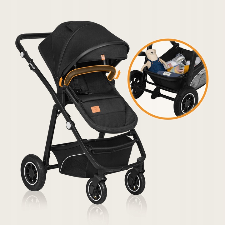 Lionelo Bianka Καρότσι 3 σε 1 έως 22 kg Black Onyx