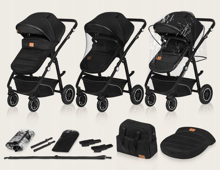 Lionelo Bianka Καρότσι 3 σε 1 έως 22 kg Black Onyx