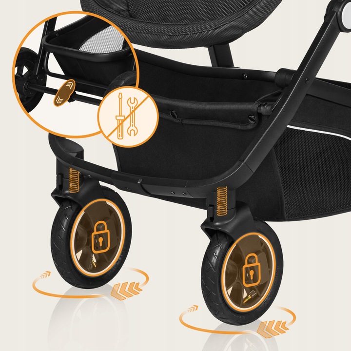 Lionelo Bianka Καρότσι 3 σε 1 έως 22 kg Black Onyx