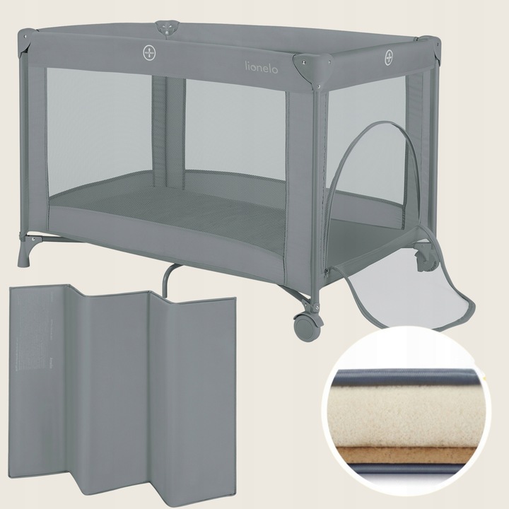 Lionelo Amelie Παρκοκρέβατο 1 Επιπέδoυ Gray Concrete