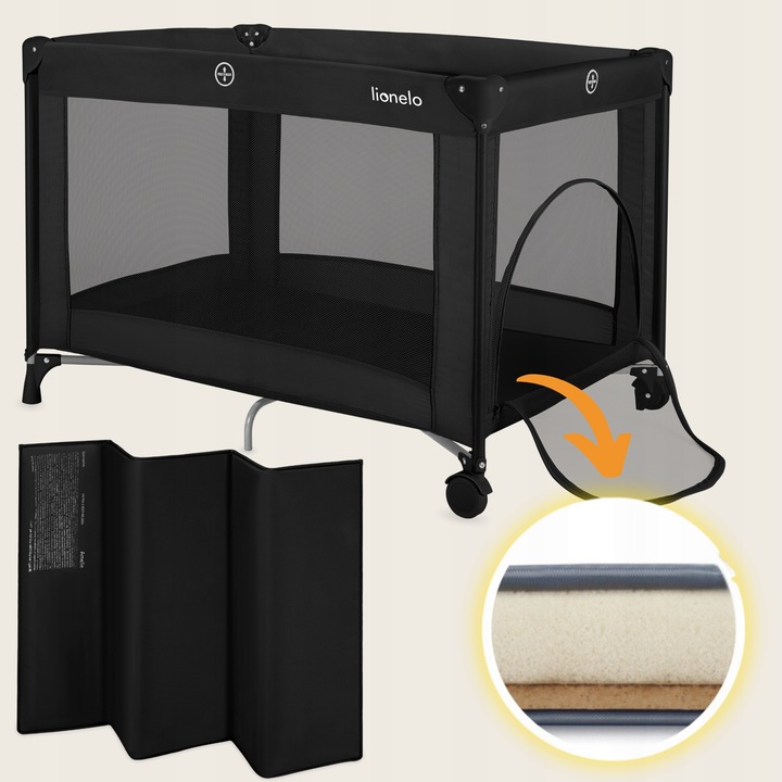 Lionelo Amelie Παρκοκρέβατο 1 Επιπέδoυ Black Carbon