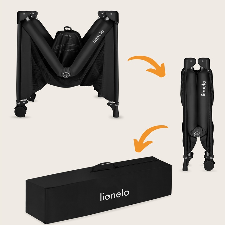 Lionelo Amelie Παρκοκρέβατο 1 Επιπέδoυ Black Carbon
