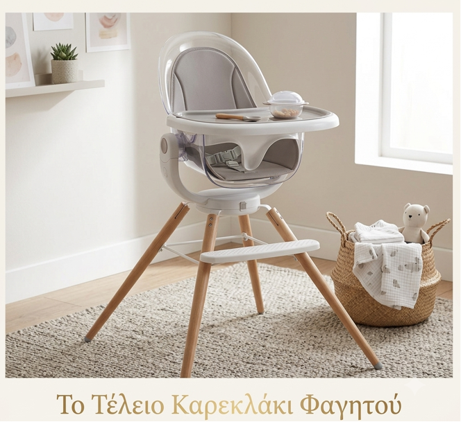 Asalvo Adria Ξύλινο Καρεκλάκι Φαγητού Περιστρεφόμενο 360° Gray με Διπλό Αφαιρούμενο Δίσκο & Ζώνη 5 Σημείων - 1