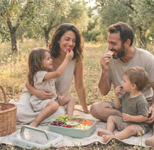 Melii Ορθογώνιο Snackle Box 9L με Χωρίσματα Sage – Δοχείο Σνακ & Τροφίμων BPA Free - 1