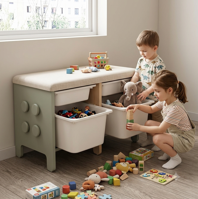 Bebe Stars Έπιπλο Παιχνιδιών LEGO με Κουτιά Αποθήκευσης και Κάθισμα - 2