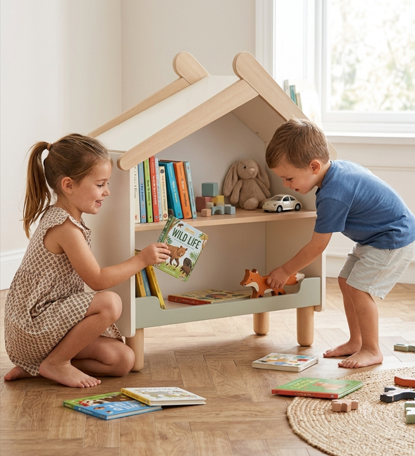 Bebe Stars Βιβλιοθήκη LEGO Montessori Παιδικού Δωματίου - 1