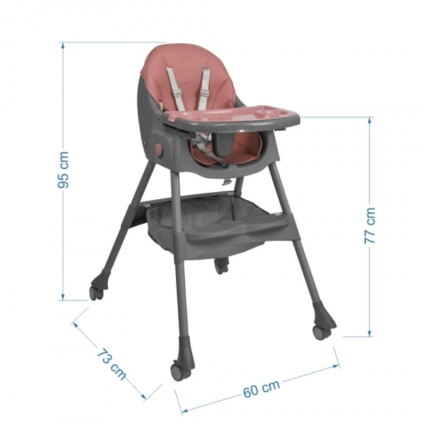 Bebe Stars Comfy 2 in 1 Καρεκλάκι Φαγητού Green με Ανάκλιση, Διπλό Δίσκο & Ζώνη 5 Σημείων - 3