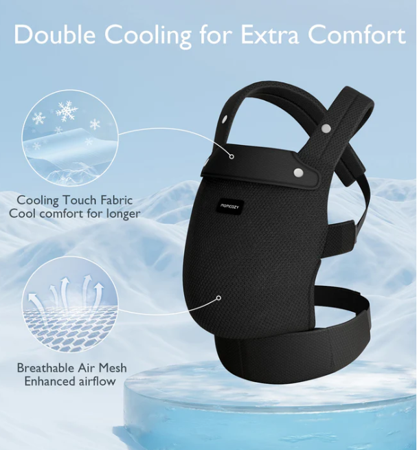 Momcozy PureHug Air Mesh Μάρσιπος Μωρού 3-20kg | Εργονομικός & Αναπνεύσιμος, Black - 2