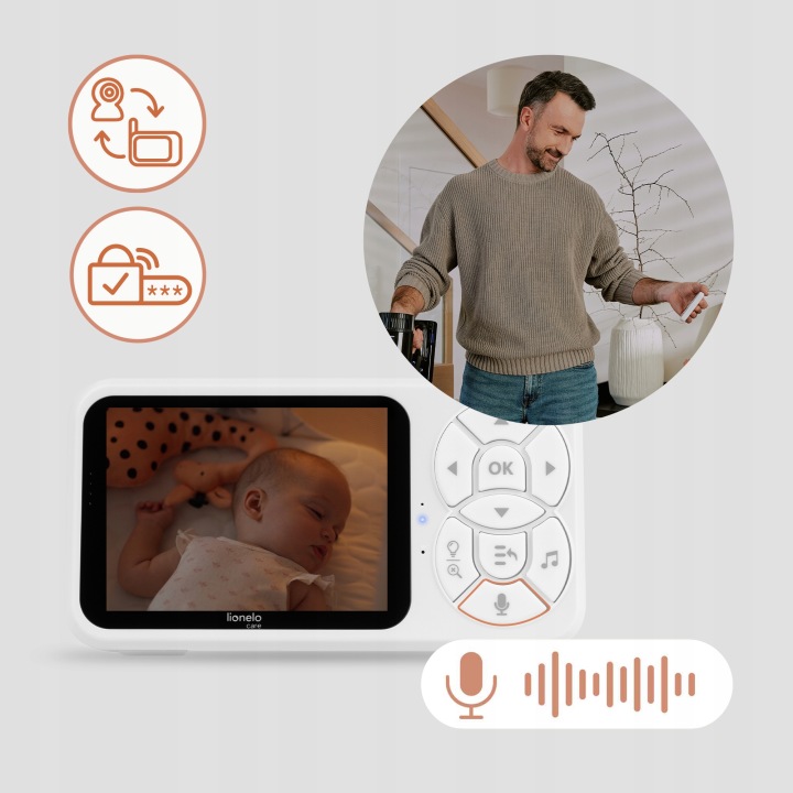 Lionelo Babyline 3.4 Ηλεκτρονική Ενδοεπικοινωνία με Κάμερα & Οθόνη 3.5″