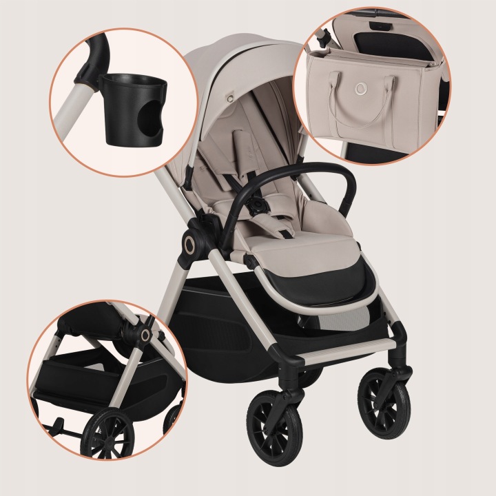 Lionelo Layla 3 σε 1 Καρότσι Βρεφικό έως 22kg Beige Sand