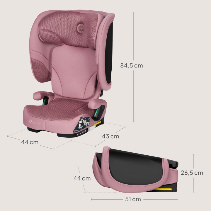 Lionelo Orin i-Size Αναδιπλούμενο Κάθισμα Αυτοκινήτου 100-150 cm ISOFIX Pink Mauve
