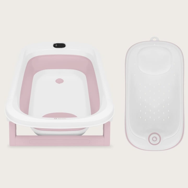 Lionelo BabyBubble πτυσσόμενο μπανάκι μωρού με γλύστρα + θερμόμετρο Pink